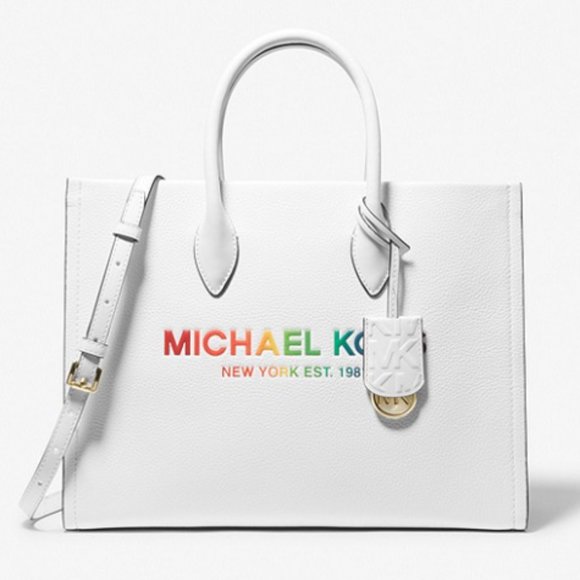 Michael Kors Handbags - Michael Kors PRIDE Mirella Medium Pebbled Leather Tote Bag